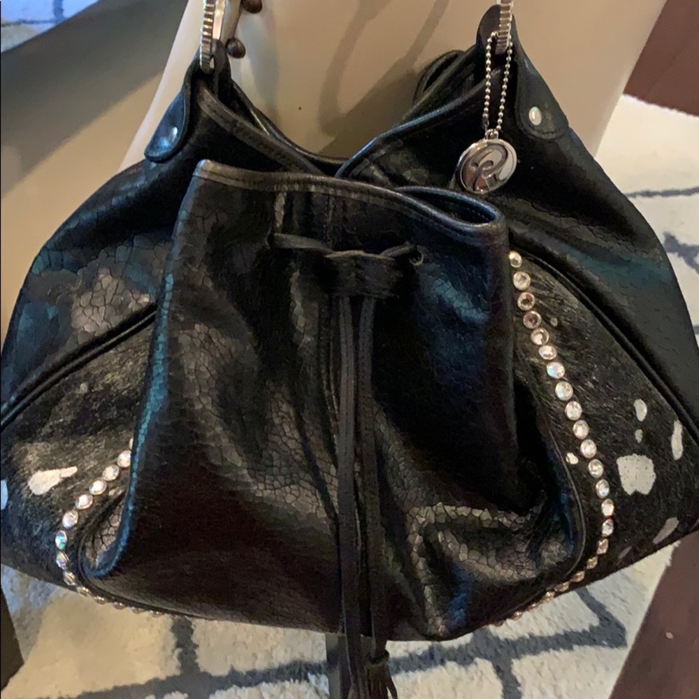 Like new Raviani leather handbag with crystals